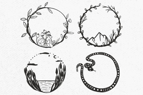 Boho Frame Svg, Wreath Svg Bundle for Graphics and Illustrations