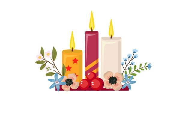 Candle Light Christmas Decoration Graphics for Crafters