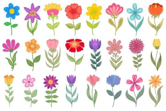 Colorful Flowers Graphics for Local Business Branding