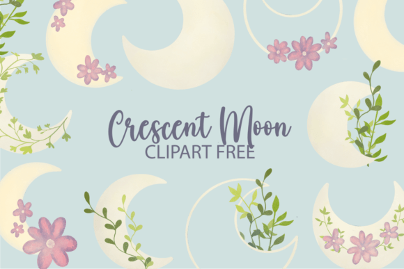 Crescent Moon Clipart Free for Modern Graphics & Freebies