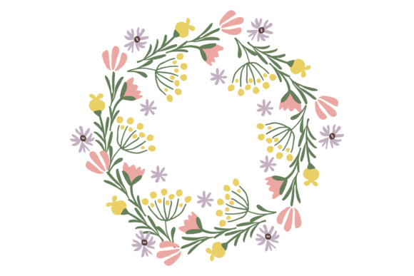 Flower Ornamnet Circle. Wedding Invitati Graphics