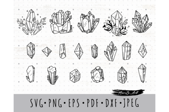 Mystical Crystals SVG PNG Set for Blog and Web Design