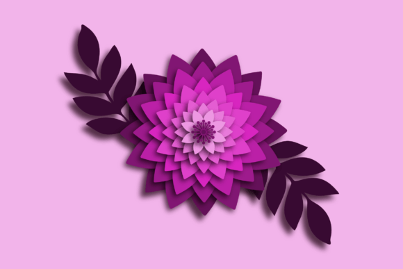 Purple Flower Papercut: Premium Graphics & Illustrations for Designers