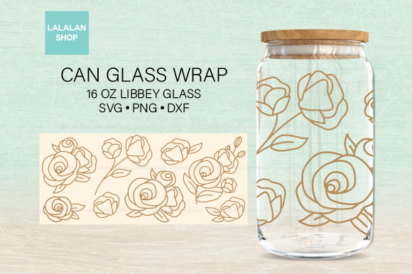 Roses for Libbey Can Glass 16oz Wrap: Graphics & Illustrations Review