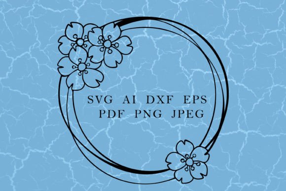 Round Frame with Sakura Flowers: Graphics for Branding