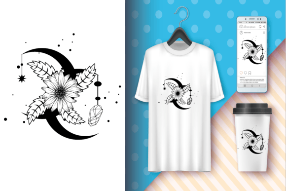 Witchy Double Moon Daisy Flower Crystals