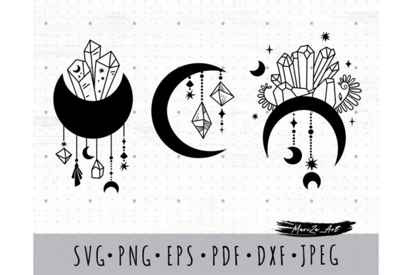 Witchy Moon Flowers Crystals SVG Bundle for Modern Graphics